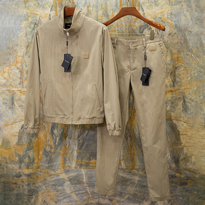 dolce & gabbana stand‑collar zip‑up jacket & trousers
